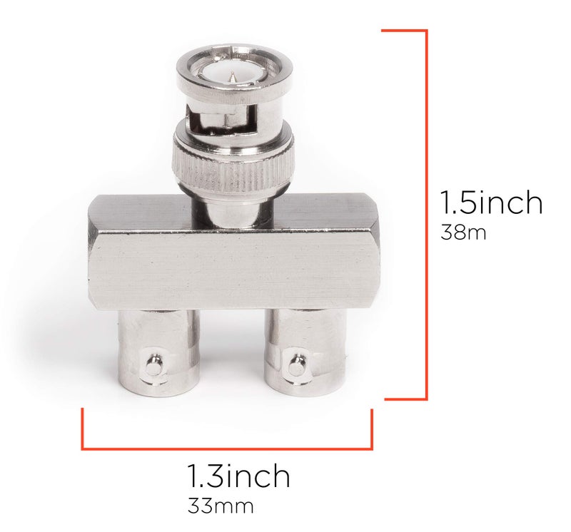 THE CIMPLE CO BNC Y Splitter - 2 Output BNC, SDI, HD-SDI, CCTV Splitter - 1 Male Port to 2 Female Ports, Coaxial Cable Extension - Pack of 4 - Image 2